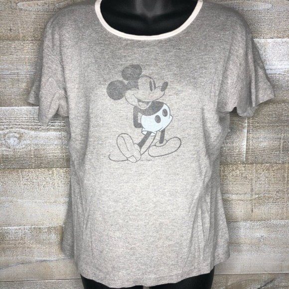 Disney grey Mickey Mouse vintage style t shirt small - Picture 1 of 4